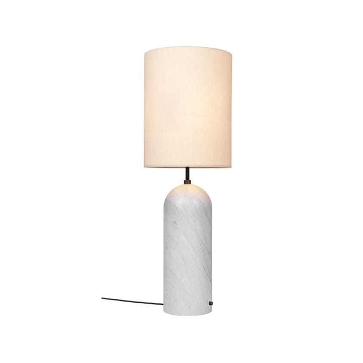 Gravity XL vloerlamp, wit marmer/canvas, high GUBI