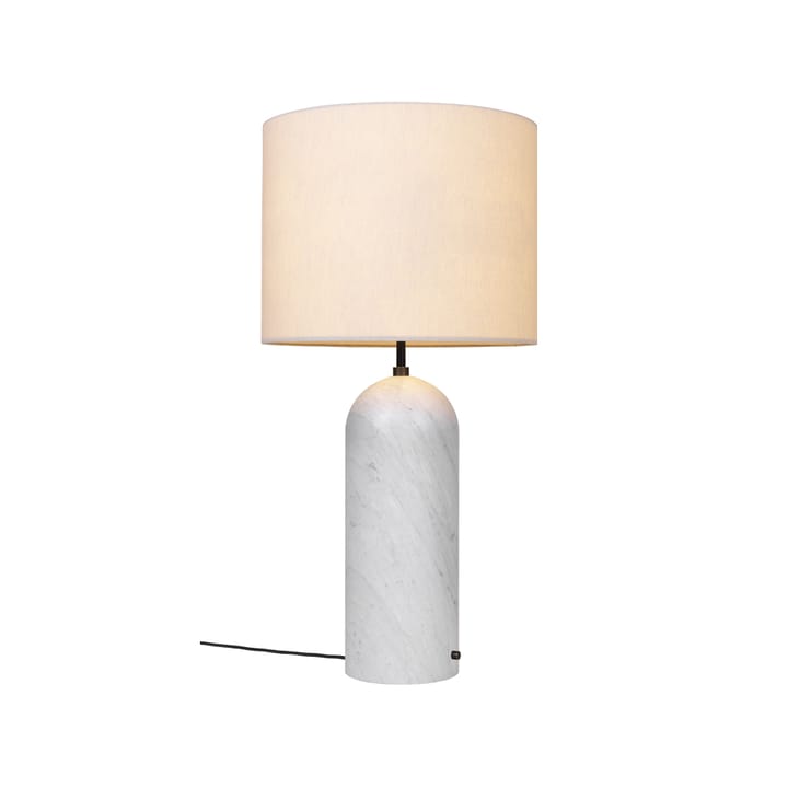 Gravity XL vloerlamp, wit marmer/canvas, low GUBI