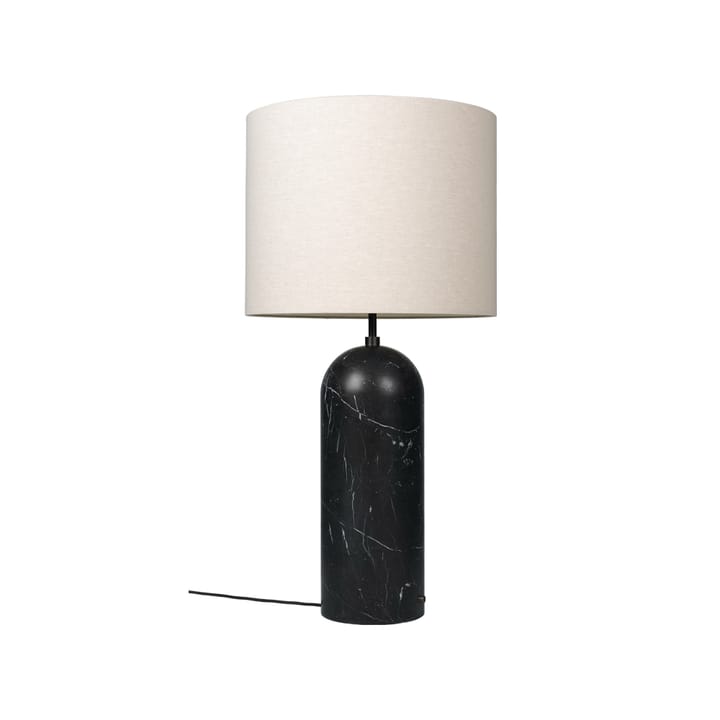 Gravity XL vloerlamp - zwart marmer/canvas, low - GUBI