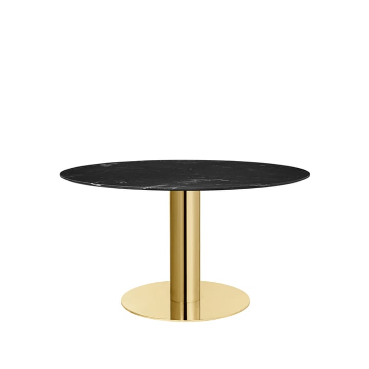 Gubi 2.0 eettafel - marble black, ø130, messing onderstel - GUBI