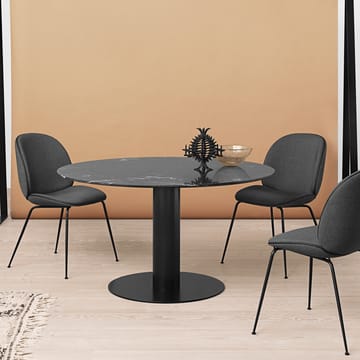 Gubi 2.0 eettafel - marble black, ø130, zwart onderstel - GUBI