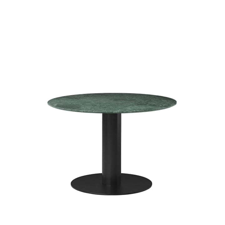 Gubi 2.0 eettafel - marble green, ø110, zwart onderstel - GUBI