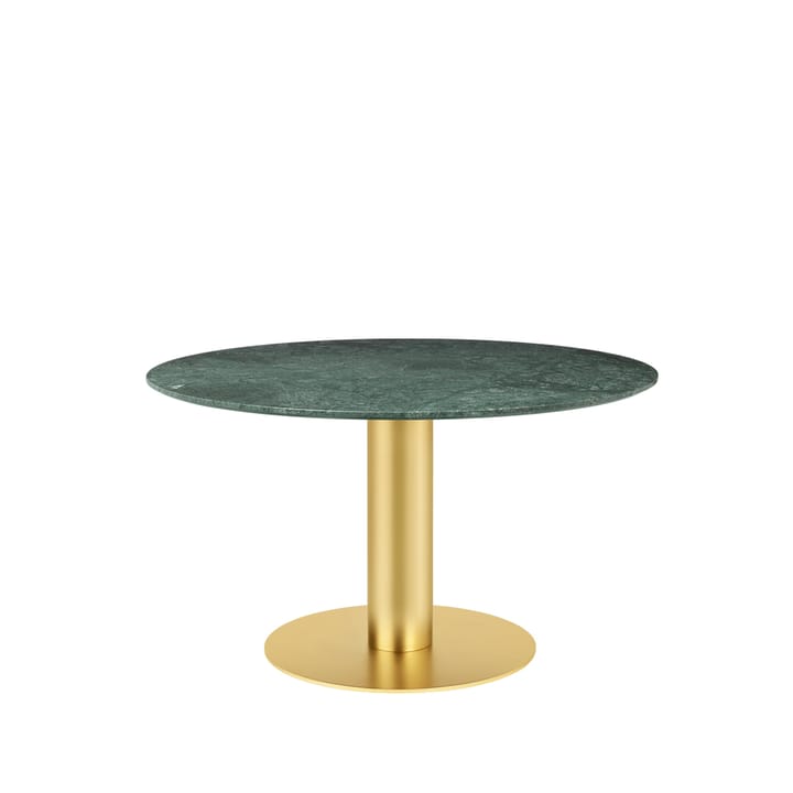 Gubi 2.0 eettafel - marble green, ø130, messing onderstel - GUBI