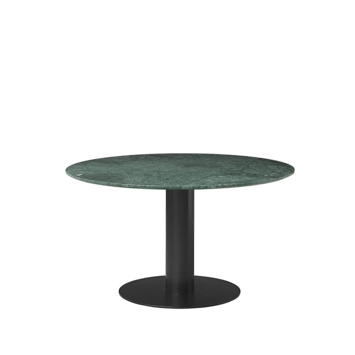 Gubi 2.0 eettafel - marble green, ø130, zwart onderstel - GUBI