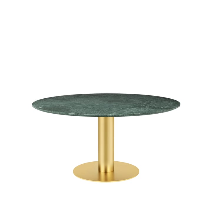 Gubi 2.0 eettafel - marble green, ø150, messing onderstel - GUBI