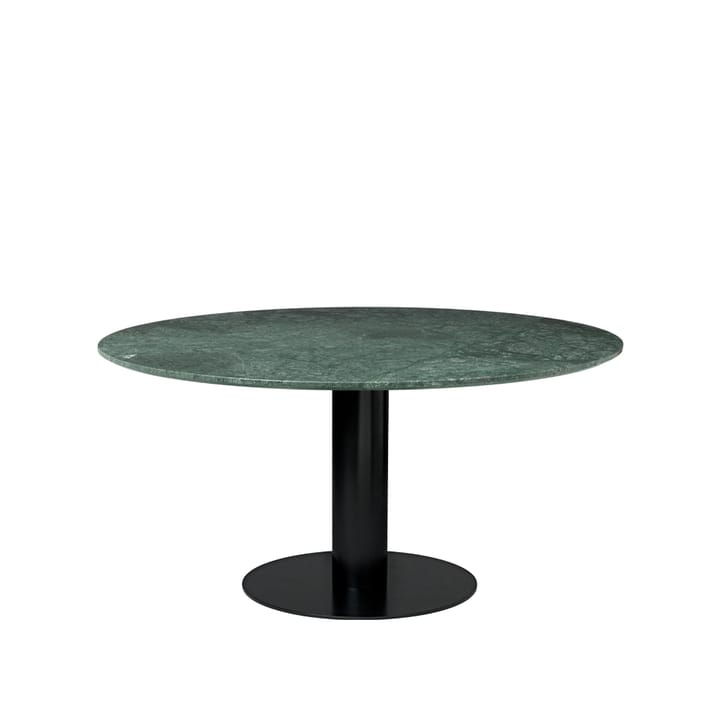 Gubi 2.0 eettafel - marble green, ø150, zwart onderstel - GUBI