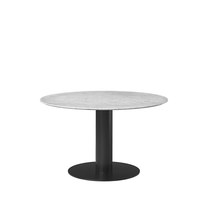 Gubi 2.0 eettafel - marble white, ø110, zwart onderstel - GUBI