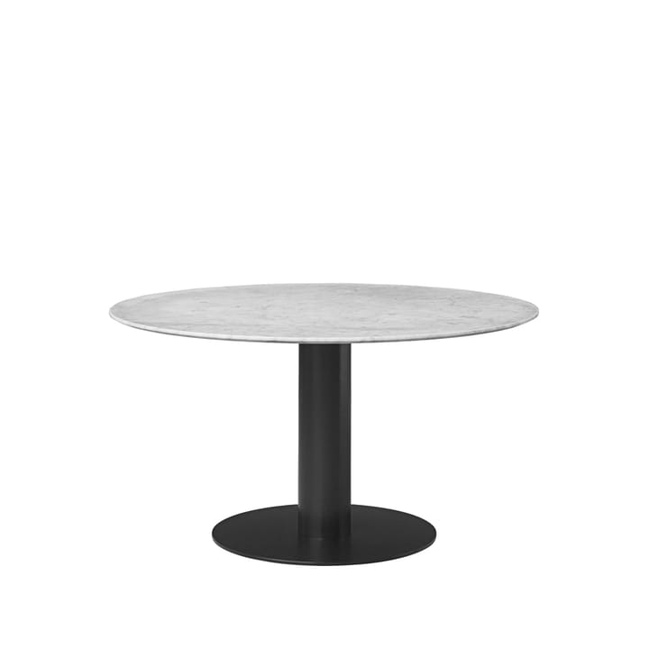 Gubi 2.0 eettafel - marble white, ø130, zwart onderstel - GUBI