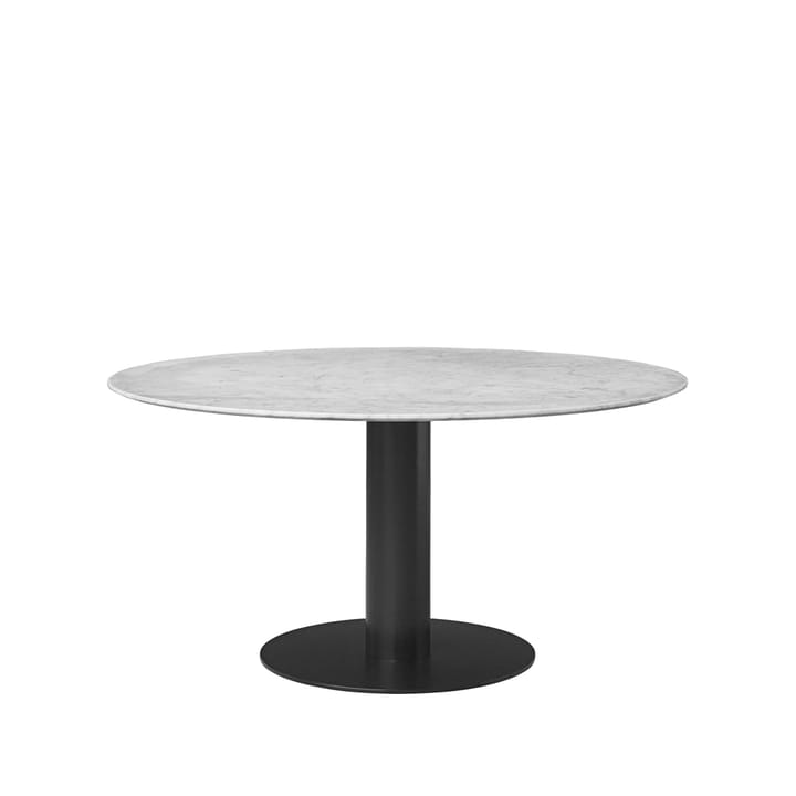 Gubi 2.0 eettafel - marble white, ø150, zwart onderstel - GUBI