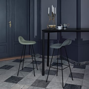 Gubi 3D barkruk hoog - black, zwart stalen onderstel - GUBI