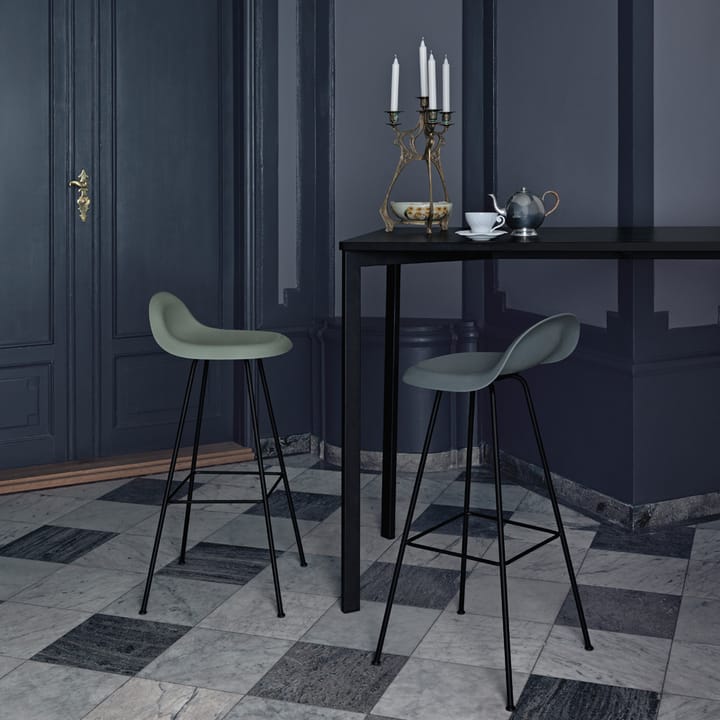 Gubi 3D barkruk hoog, black, zwart stalen onderstel GUBI