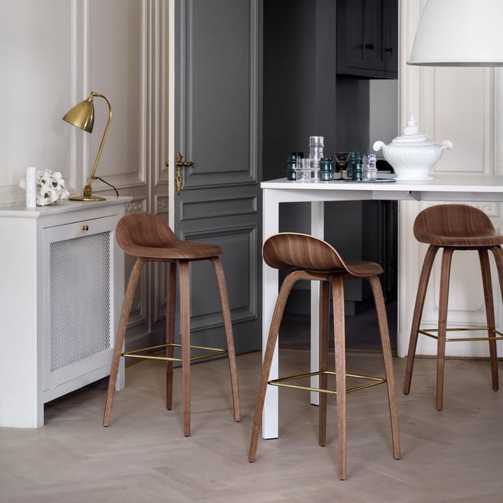 Gubi 3D barkruk hoog, black, zwart stalen onderstel GUBI