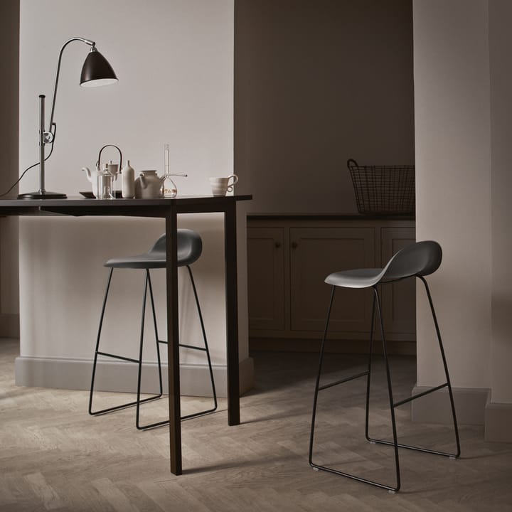Gubi 3D barkruk hoog, black, zwart stalen onderstel GUBI