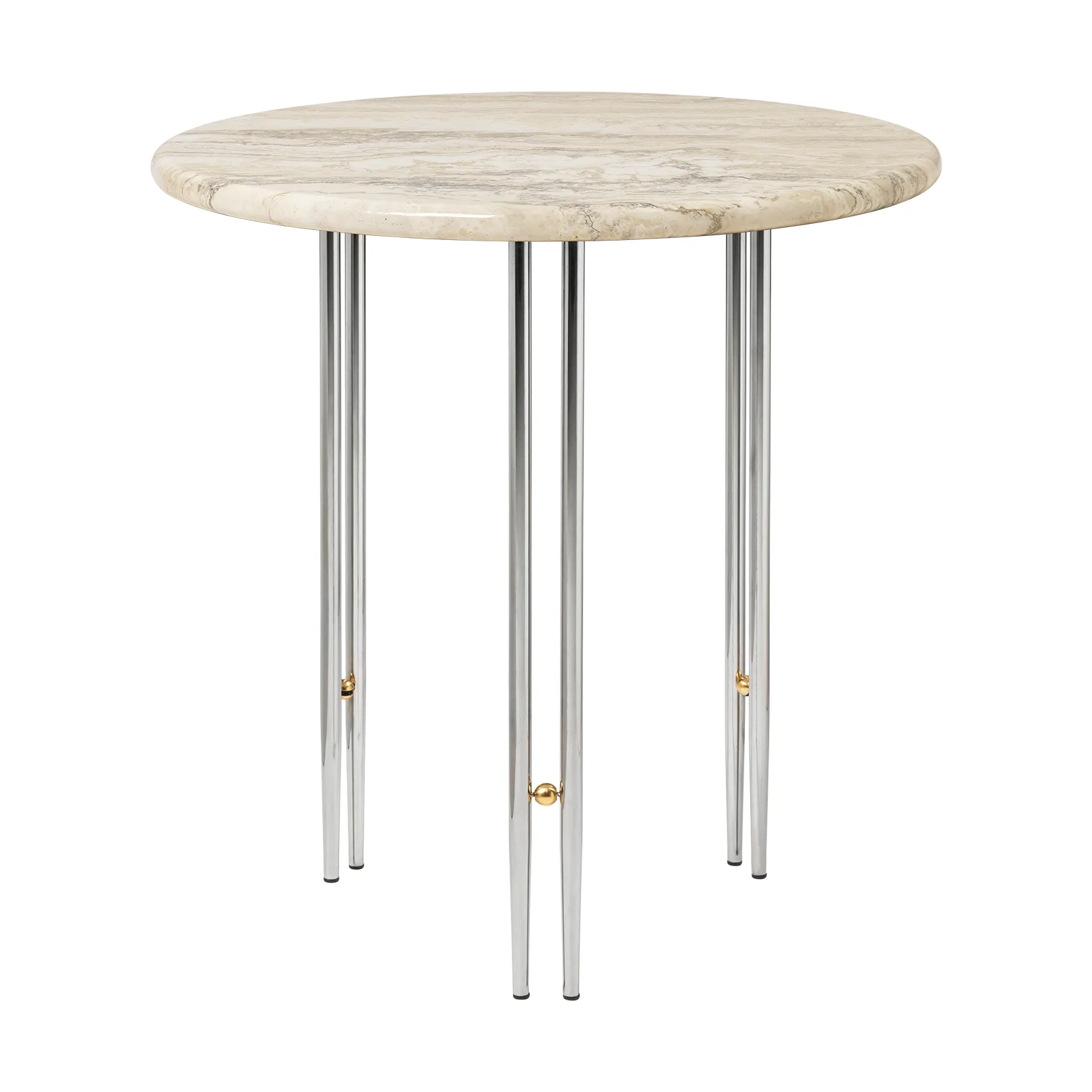 IOI salontafel Ø50 cm, Chroom-messing-geribbeld beige GUBI