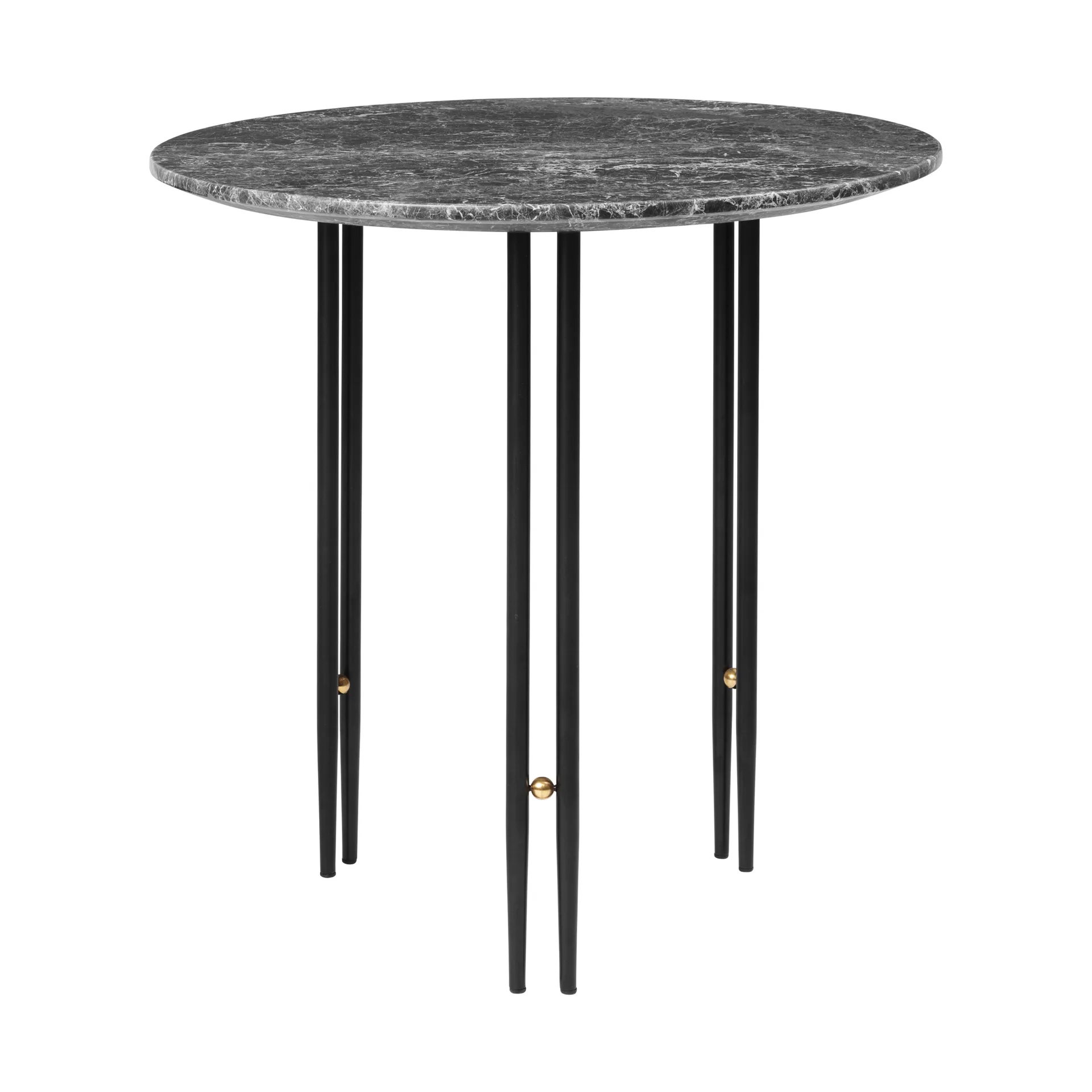 IOI salontafel Ø50 cm, Zwart-messing-grijs marmer GUBI