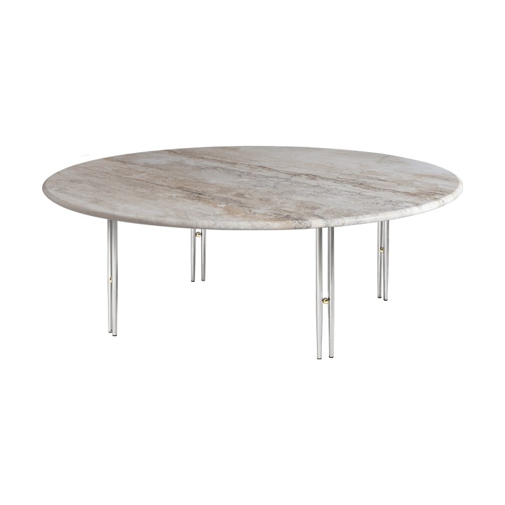 IOI salontafel - Rippled beige-chrome frame ø100 cm - GUBI