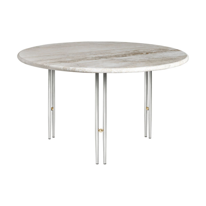 IOI salontafel - Rippled beige-chroom frame ø70 cm - GUBI