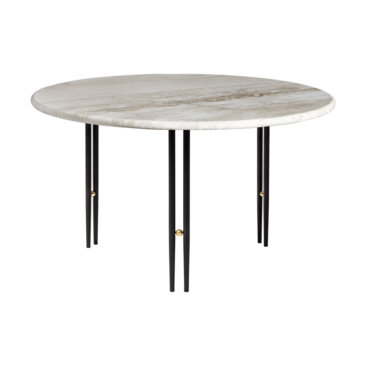 GUBI IOI salontafel Rippled beige-zwarte frame ø70 cm