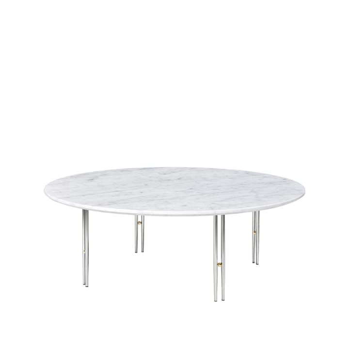 IOI salontafel - White carrara marble-ø110-chroom - GUBI
