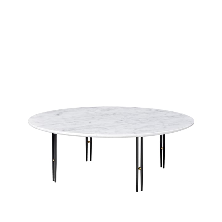 IOI salontafel, white carrara marble, ø110, zwart frame GUBI