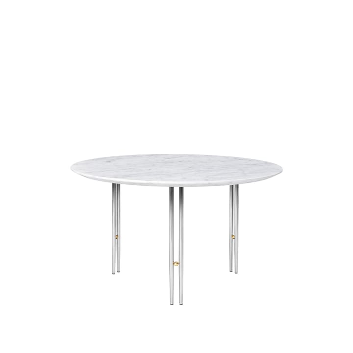 IOI salontafel - White carrara marble-ø70-chroom - GUBI