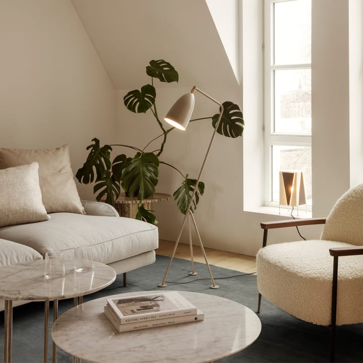 IOI salontafel, white carrara marble, ø70, zwart frame GUBI