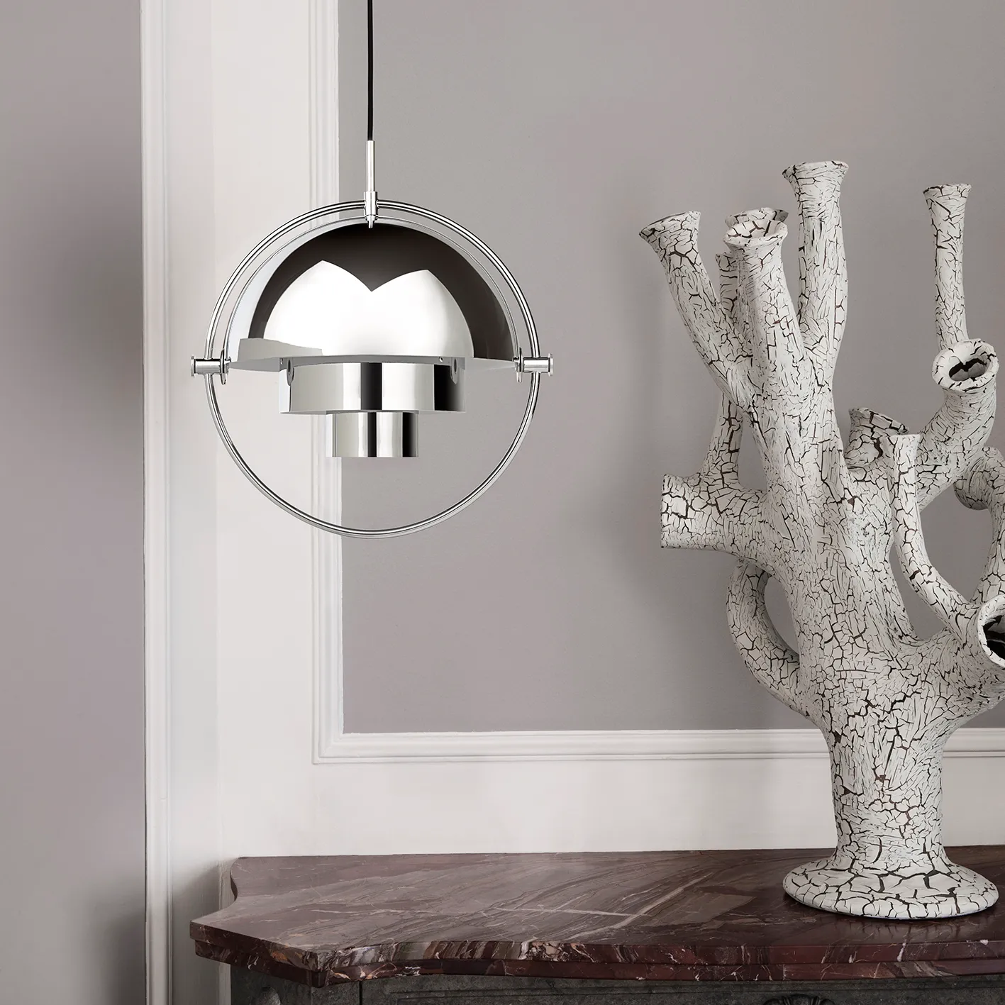 Multi-Lite plafondlamp small, Chroom GUBI