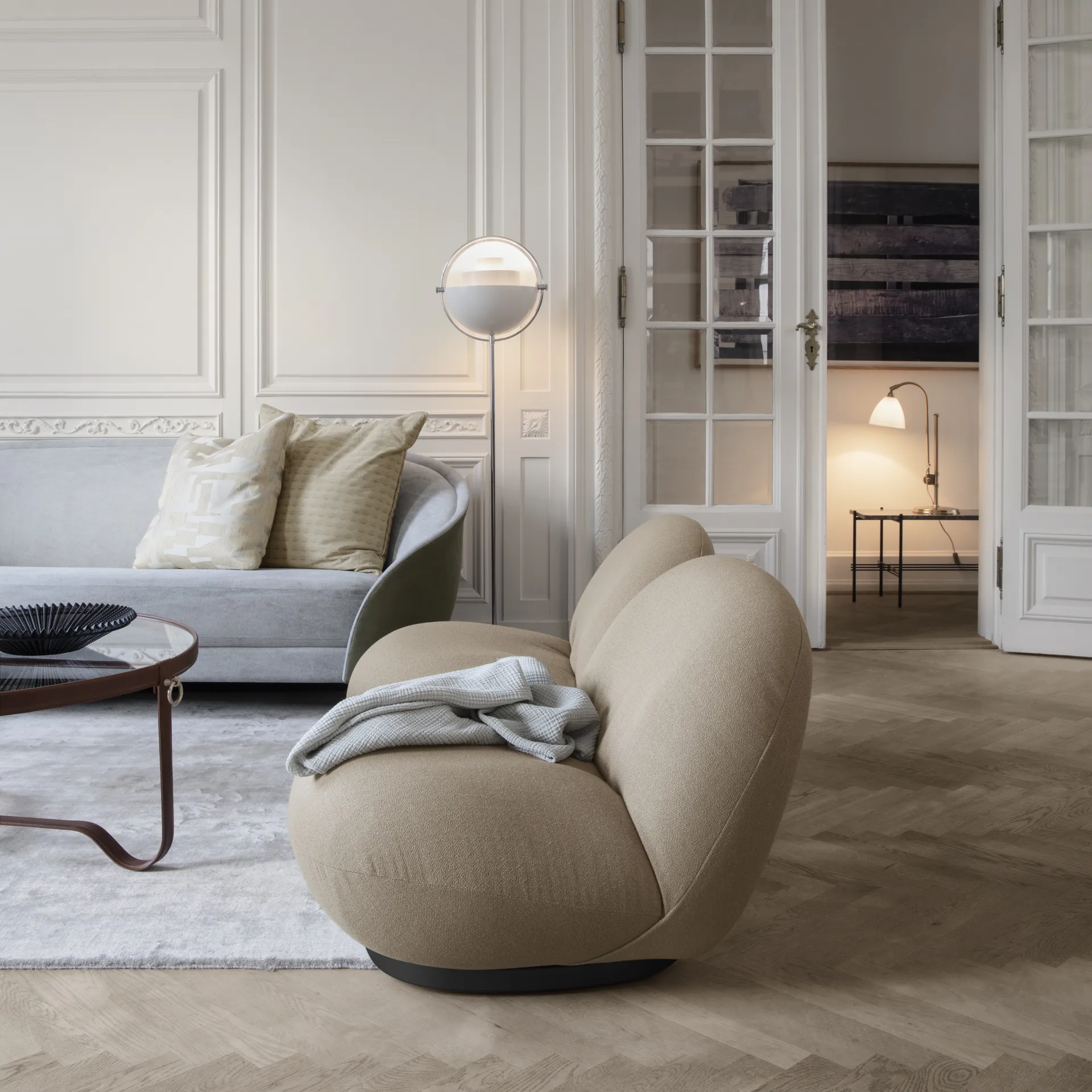 Multi-Lite vloerlamp, Chroom-wit GUBI