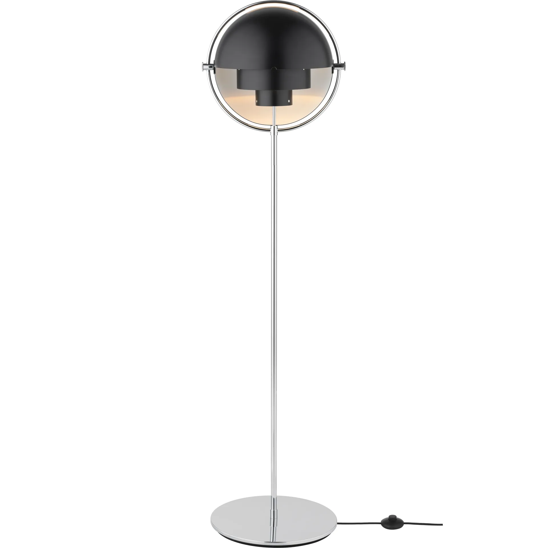 Multi-Lite vloerlamp, Chroom-zwart GUBI