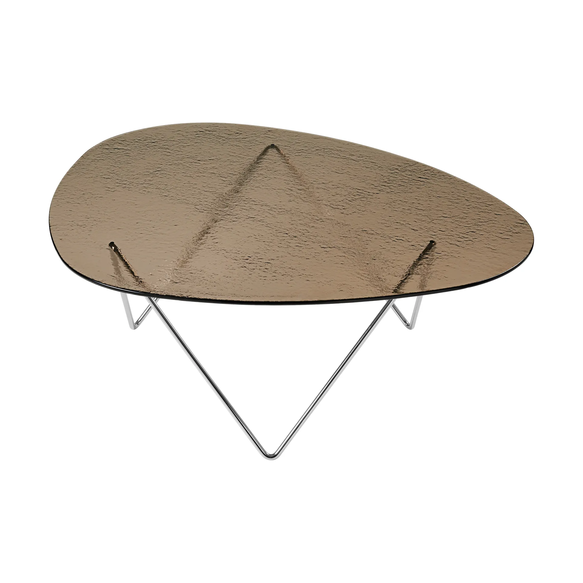 Pedrera salontafel, Chroom – structuurglas brons GUBI