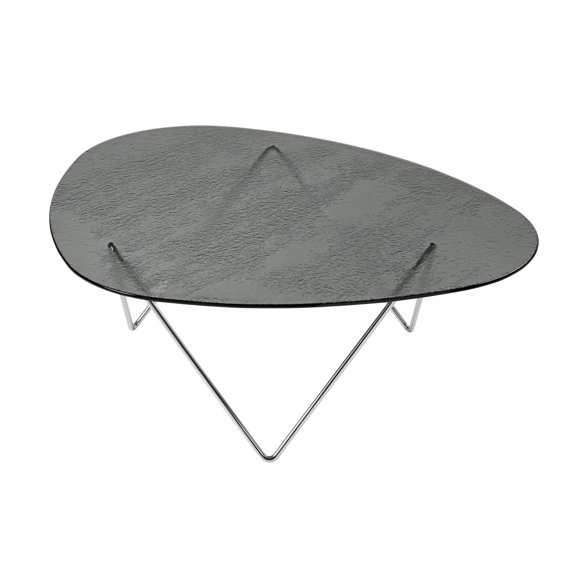 Pedrera salontafel, Chroom – structuurglas smoke GUBI