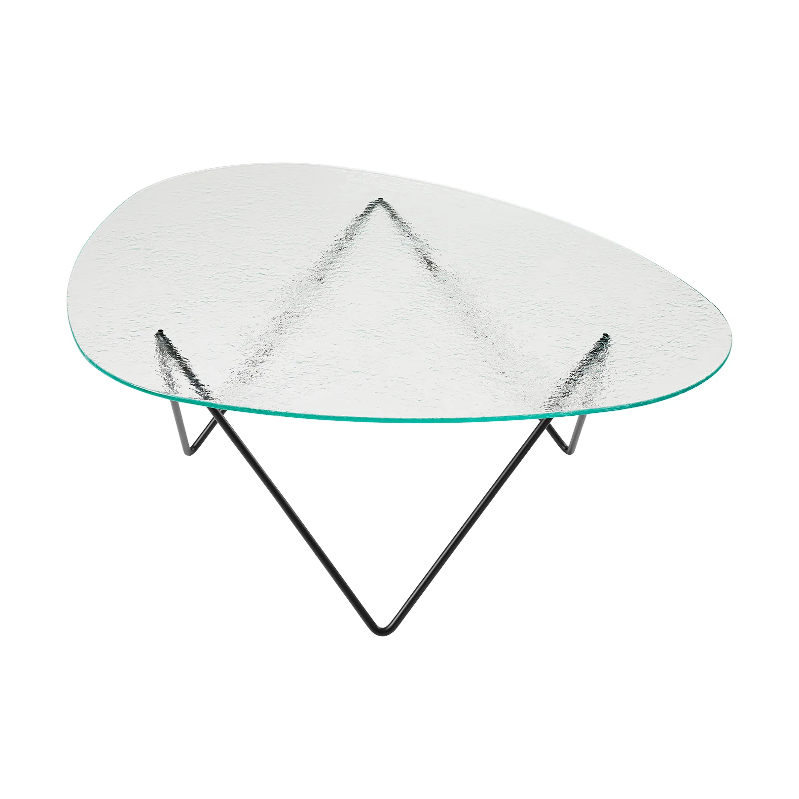 Pedrera salontafel, Zwart semimat-structuurglas transparant GUBI