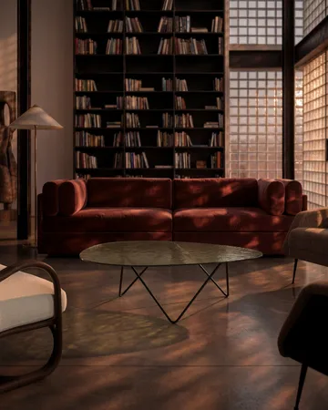 Pedrera salontafel - Zwart semimat-structuurglas transparant - GUBI