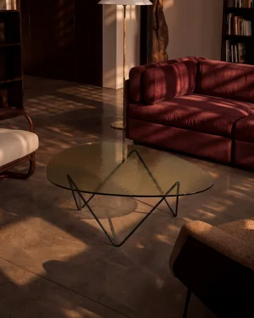 Pedrera salontafel - Zwart semimat-structuurglas transparant - GUBI