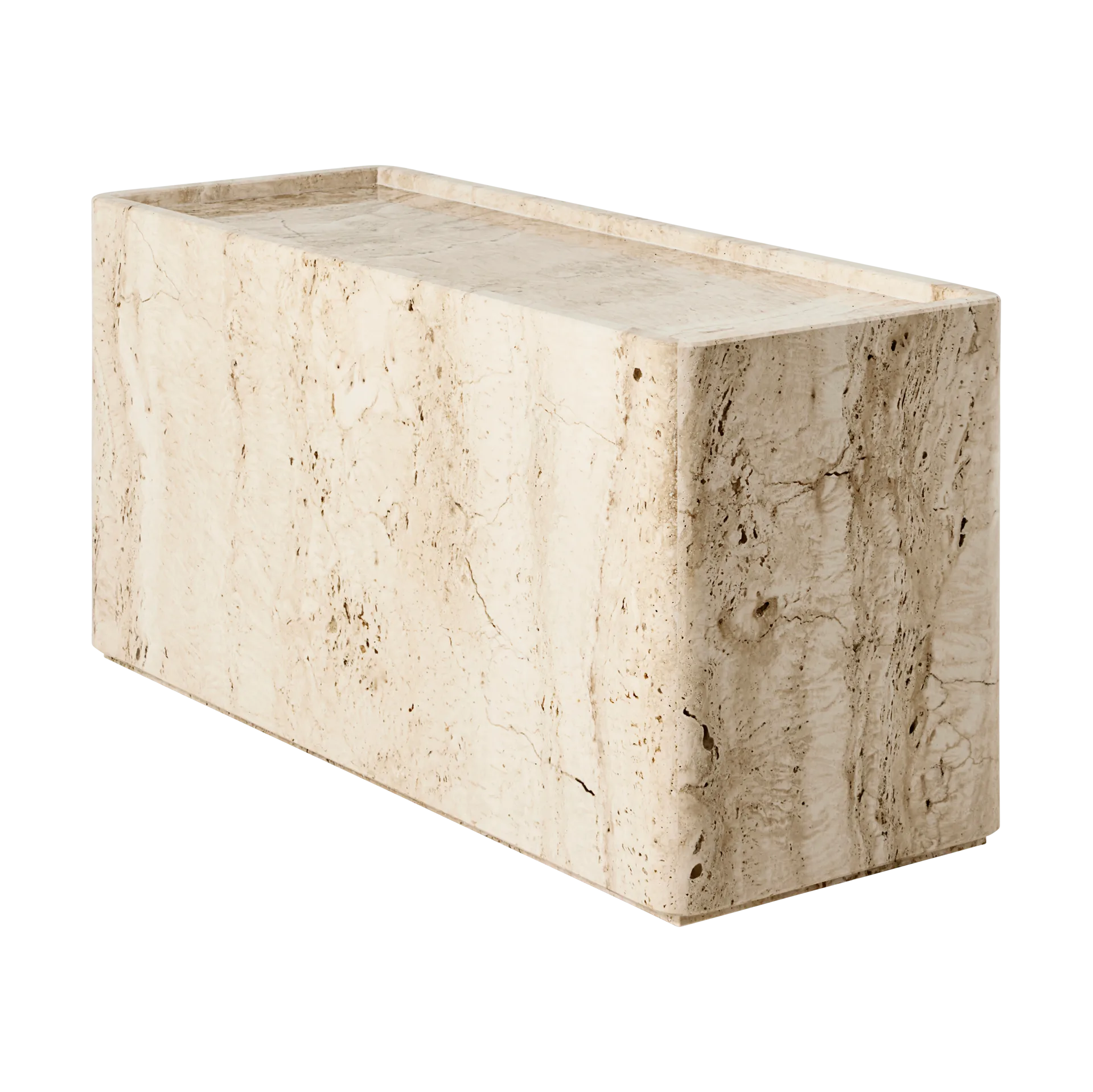 Pietra bijzettafel 30x80x40 cm, Neutral white travertine GUBI