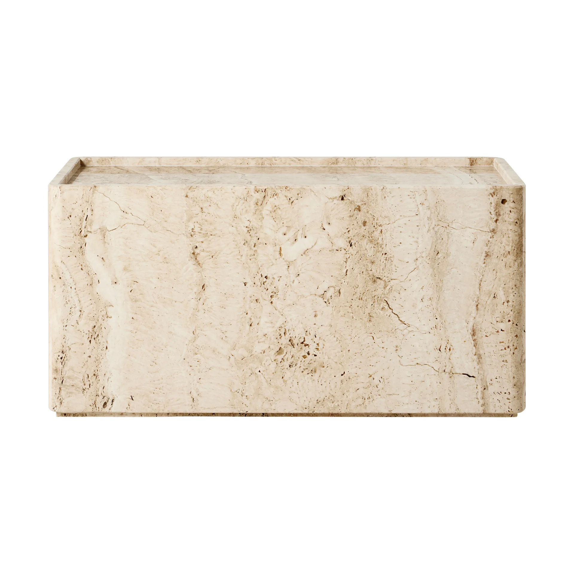 Pietra bijzettafel 30x80x40 cm, Neutral white travertine GUBI