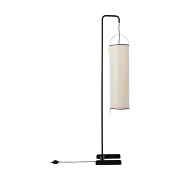 Silk Lantern vloerlamp - Natural white silk-semi matt zwart, 163 cm - GUBI