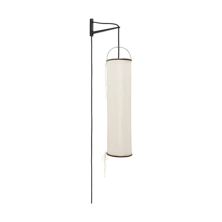 Silk Lantern wandlamp - Natural white silk-semi matt zwart - GUBI