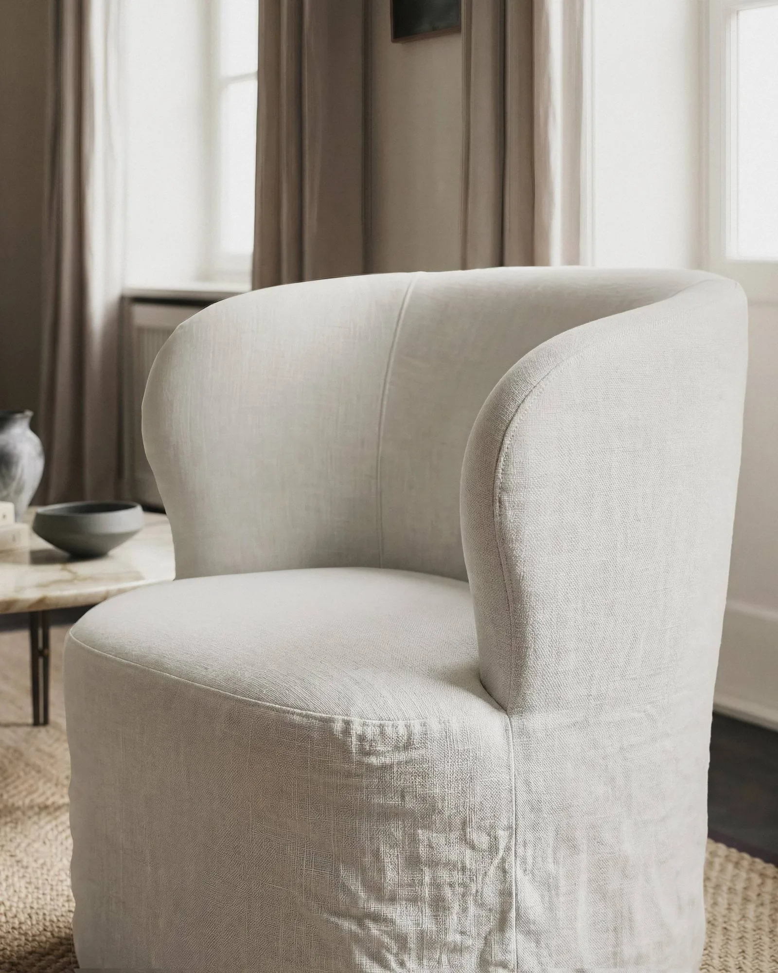 Stay Slipcover loungestoel, Linen 0023, large GUBI