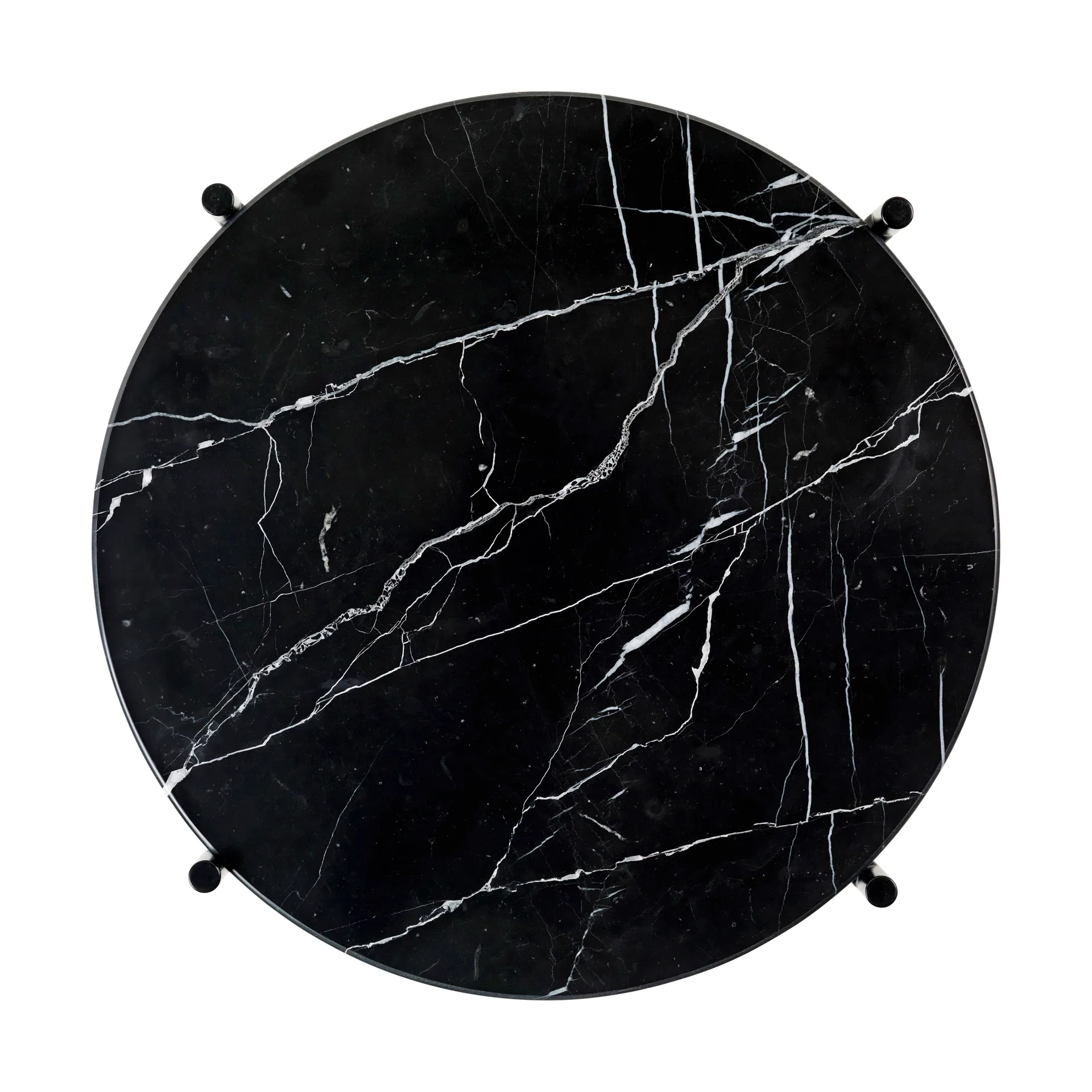 TS bijzettafel gepolijst staal Ø40, Black marquina marble GUBI
