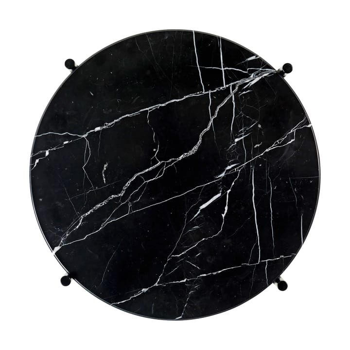TS bijzettafel gepolijst staal Ø40 - Black marquina marble - GUBI