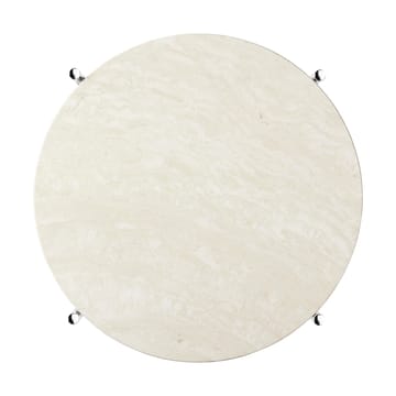TS bijzettafel gepolijst staal Ø40 - Neutral white travertine - GUBI