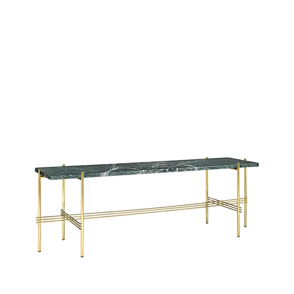 GUBI TS Console 1 consoletafel groen marmer, messing onderstel