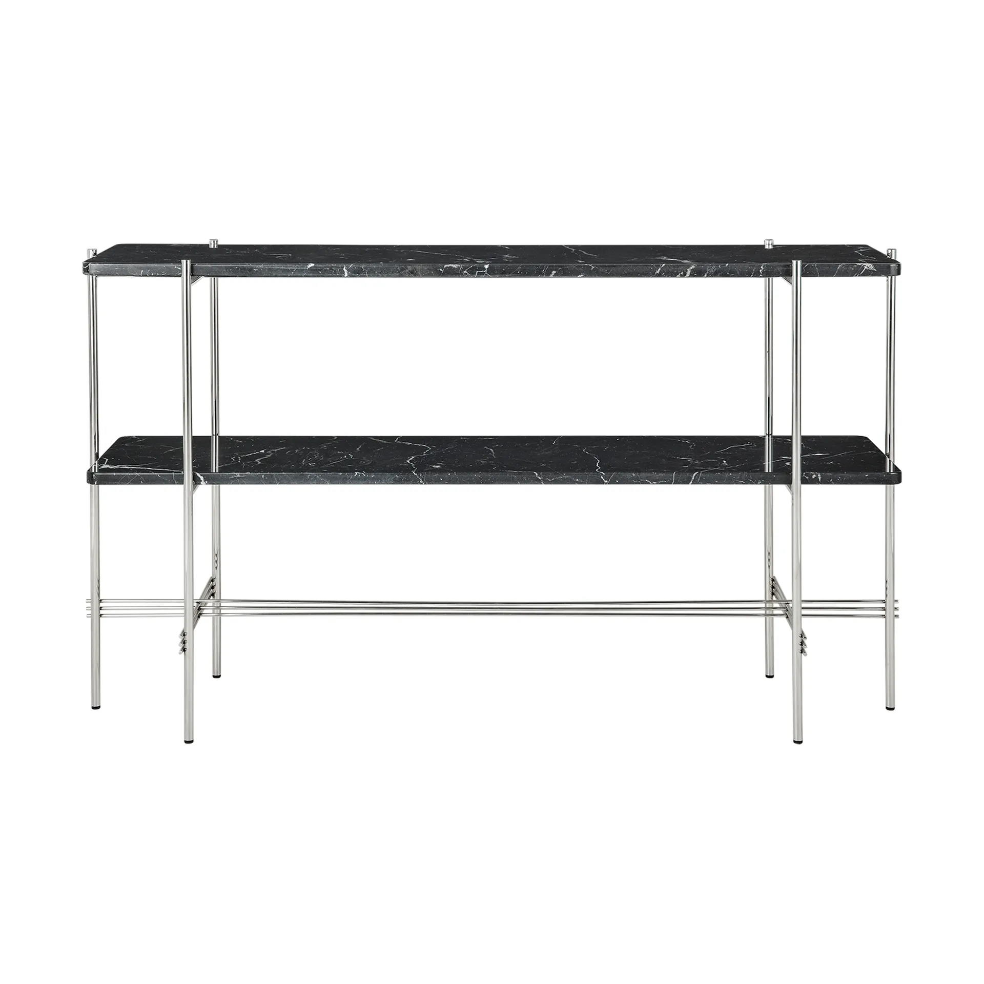 TS Console bijzettafel 120x30x72 cm, Black marquina marble-staal GUBI
