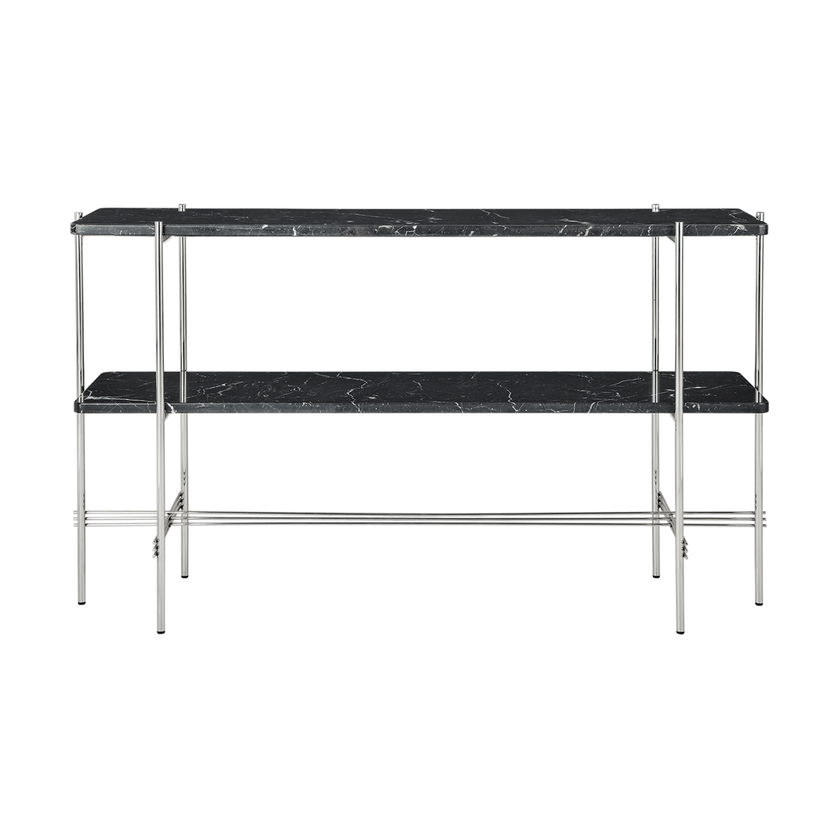 GUBI TS Console bijzettafel 120x30x72 cm Black marquina marble-staal