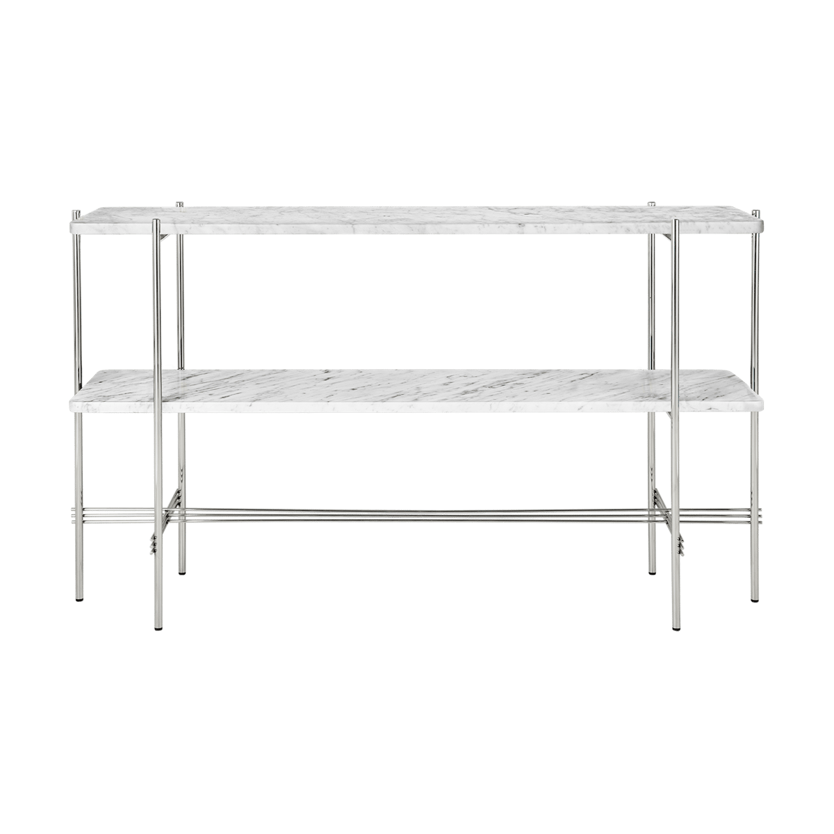 GUBI TS Console bijzettafel 120x30x72 cm White carrara marble-staal