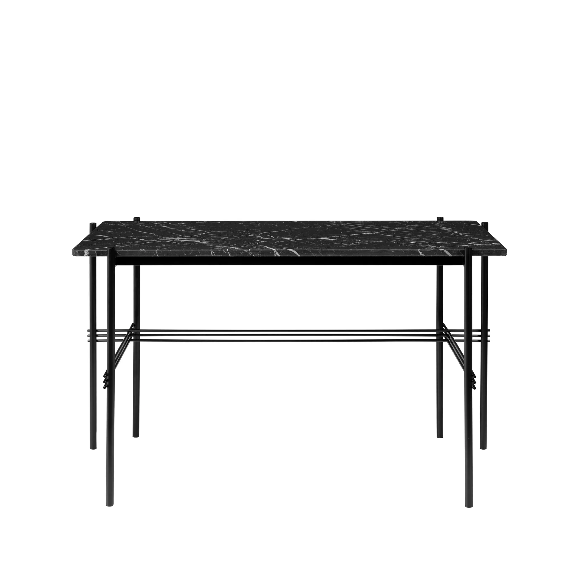 TS Desk bureau, marble black, zwartgelakt staal GUBI