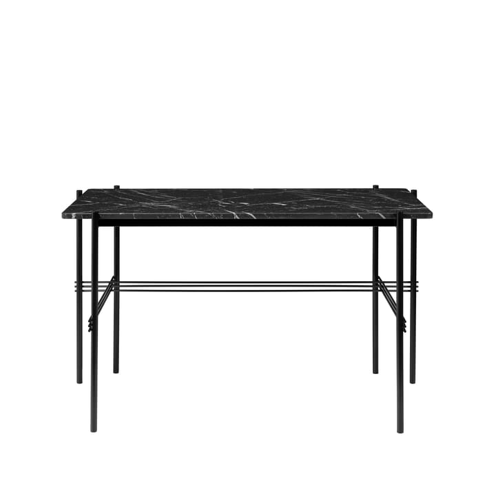 TS Desk bureau - marble black, zwartgelakt staal - Gubi