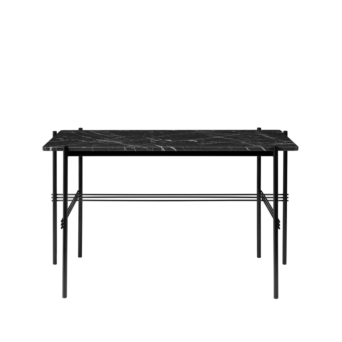 GUBI TS Desk bureau marble black, zwartgelakt staal