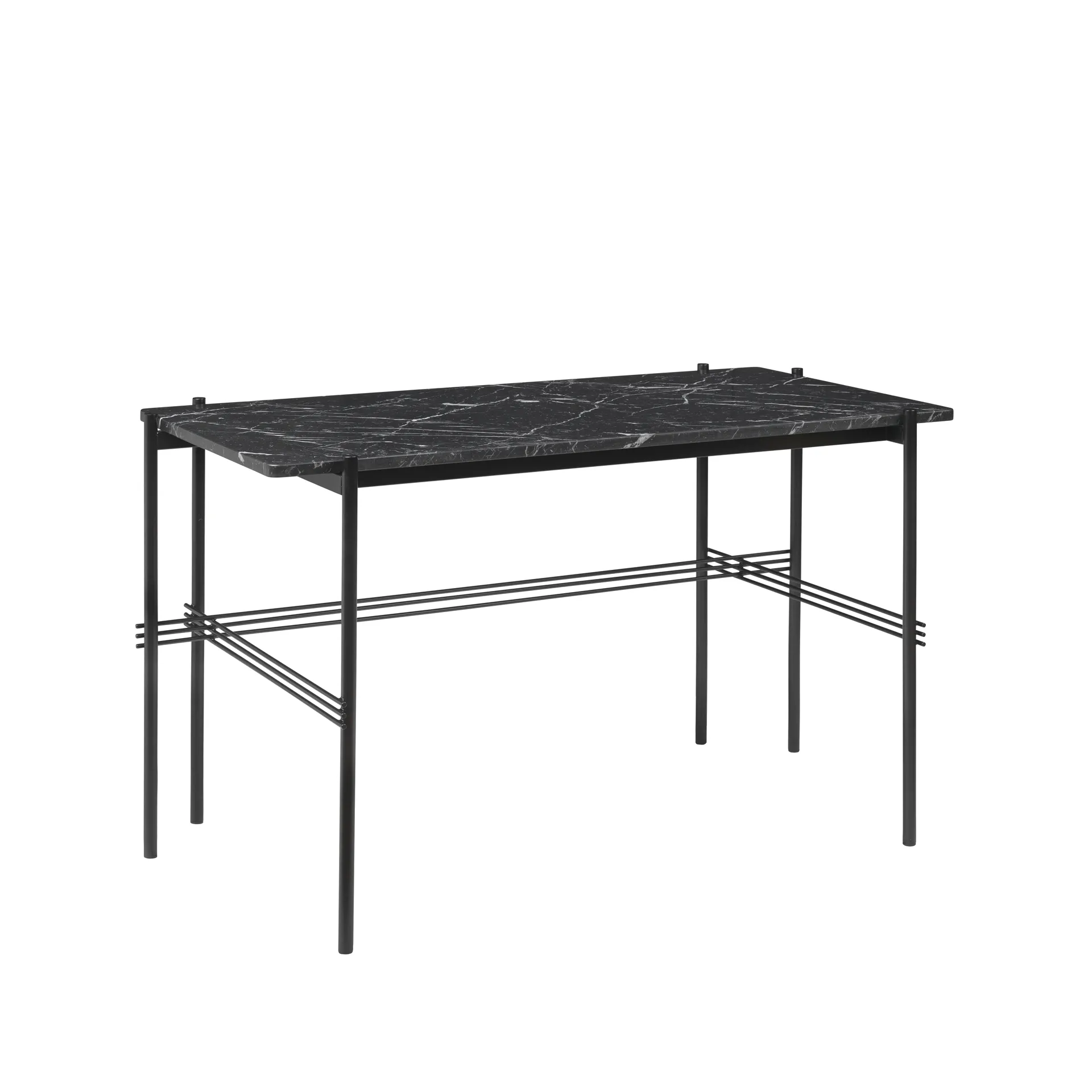 TS Desk bureau, marble black, zwartgelakt staal GUBI
